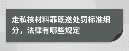 走私核材料罪既遂处罚标准细分，法律有哪些规定