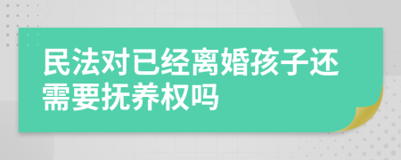 民法对已经离婚孩子还需要抚养权吗