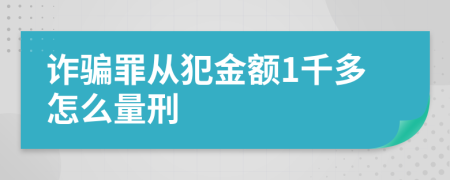 诈骗罪从犯金额1千多怎么量刑