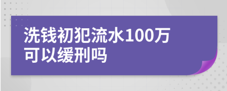 洗钱初犯流水100万可以缓刑吗