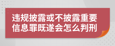 违规披露或不披露重要信息罪既遂会怎么判刑