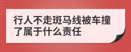 行人不走斑马线被车撞了属于什么责任