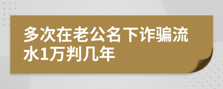 多次在老公名下诈骗流水1万判几年