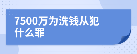 7500万为洗钱从犯什么罪