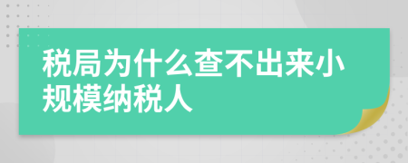 税局为什么查不出来小规模纳税人