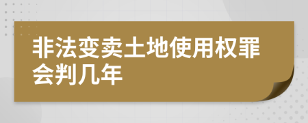 非法变卖土地使用权罪会判几年