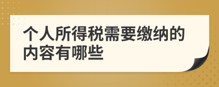 个人所得税需要缴纳的内容有哪些