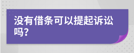 没有借条可以提起诉讼吗？