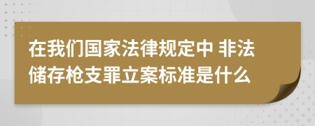 在我们国家法律规定中 非法储存枪支罪立案标准是什么