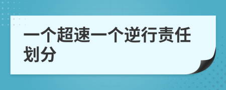 一个超速一个逆行责任划分