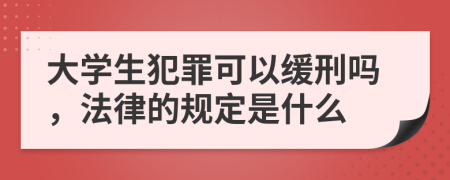 大学生犯罪可以缓刑吗，法律的规定是什么