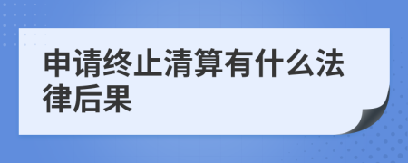 申请终止清算有什么法律后果