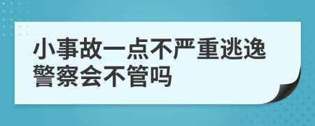 小事故一点不严重逃逸警察会不管吗