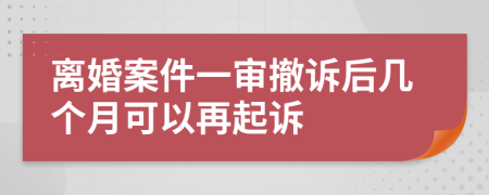 离婚案件一审撤诉后几个月可以再起诉