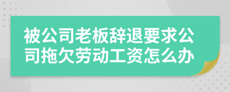 被公司老板辞退要求公司拖欠劳动工资怎么办