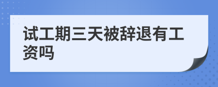 试工期三天被辞退有工资吗