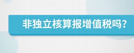 非独立核算报增值税吗？