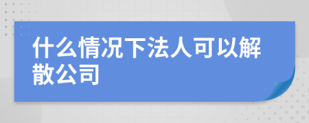 什么情况下法人可以解散公司