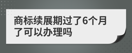 商标续展期过了6个月了可以办理吗