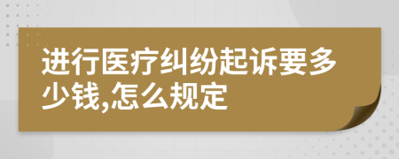 进行医疗纠纷起诉要多少钱,怎么规定