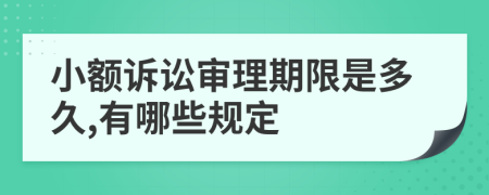 小额诉讼审理期限是多久,有哪些规定