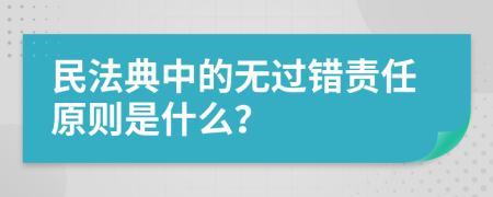 民法典中的无过错责任原则是什么？