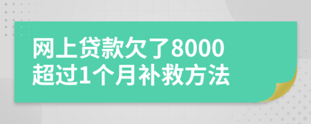 网上贷款欠了8000超过1个月补救方法