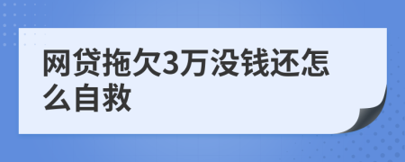 网贷拖欠3万没钱还怎么自救