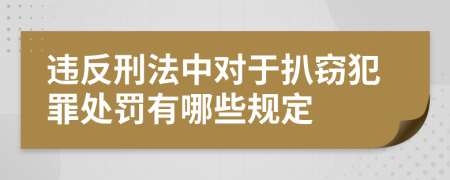 违反刑法中对于扒窃犯罪处罚有哪些规定