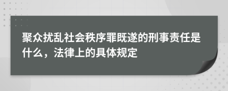 聚众扰乱社会秩序罪既遂的刑事责任是什么，法律上的具体规定