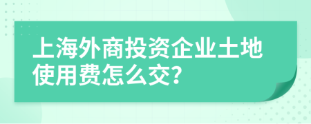 上海外商投资企业土地使用费怎么交？
