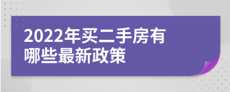 2022年买二手房有哪些最新政策