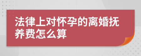 法律上对怀孕的离婚抚养费怎么算