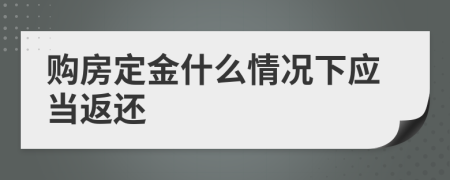 购房定金什么情况下应当返还