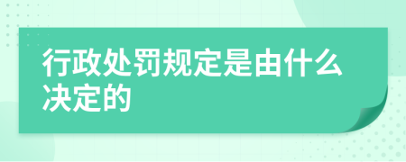 行政处罚规定是由什么决定的