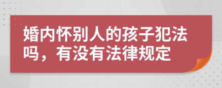 婚内怀别人的孩子犯法吗，有没有法律规定