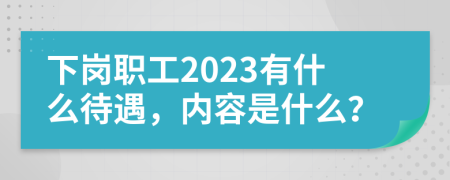 下岗职工2023有什么待遇，内容是什么？