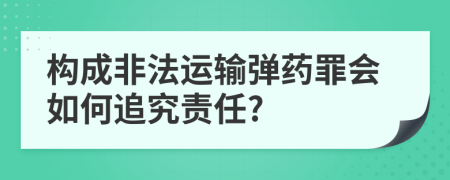 构成非法运输弹药罪会如何追究责任?