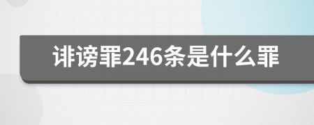 诽谤罪246条是什么罪