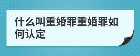 什么叫重婚罪重婚罪如何认定