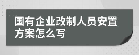 国有企业改制人员安置方案怎么写