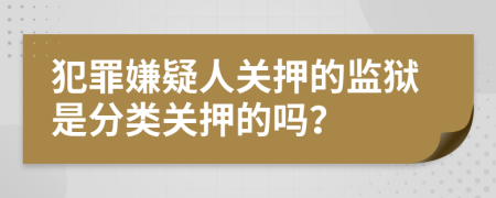 犯罪嫌疑人关押的监狱是分类关押的吗？