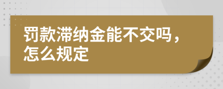 罚款滞纳金能不交吗，怎么规定