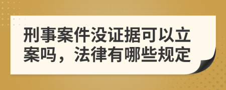 刑事案件没证据可以立案吗，法律有哪些规定