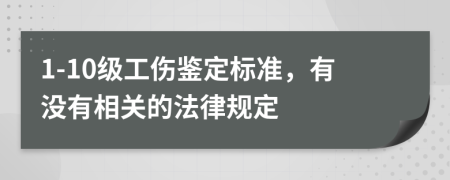 1-10级工伤鉴定标准，有没有相关的法律规定