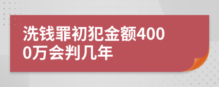 洗钱罪初犯金额4000万会判几年