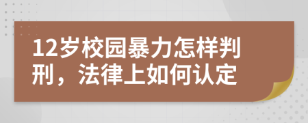 12岁校园暴力怎样判刑，法律上如何认定
