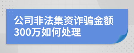 公司非法集资诈骗金额300万如何处理