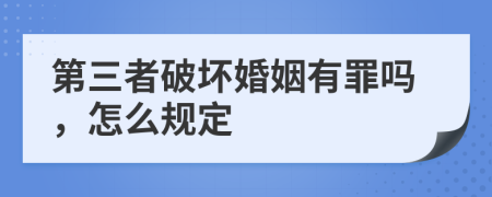 第三者破坏婚姻有罪吗，怎么规定