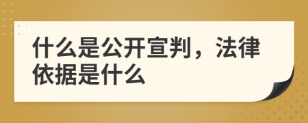 什么是公开宣判，法律依据是什么